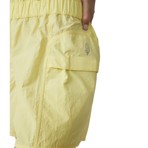Free People Movement Shorts In The Wild Yellow Athletic Baggy Mid Rise Shorts S - Picture 4 of 10